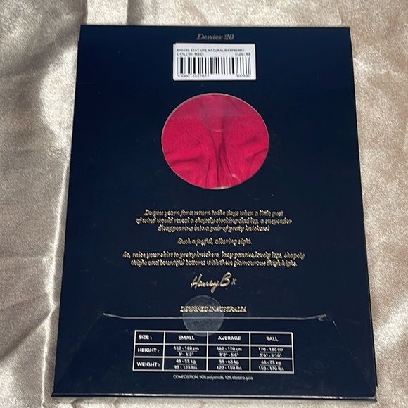 Honey Birdette Raspberry Sheers Thigh High Stockings - Picture 2 of 2